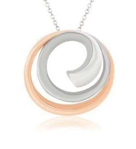 Platinum Rose Gold Fusion Pendant with Circles JL PT P 176