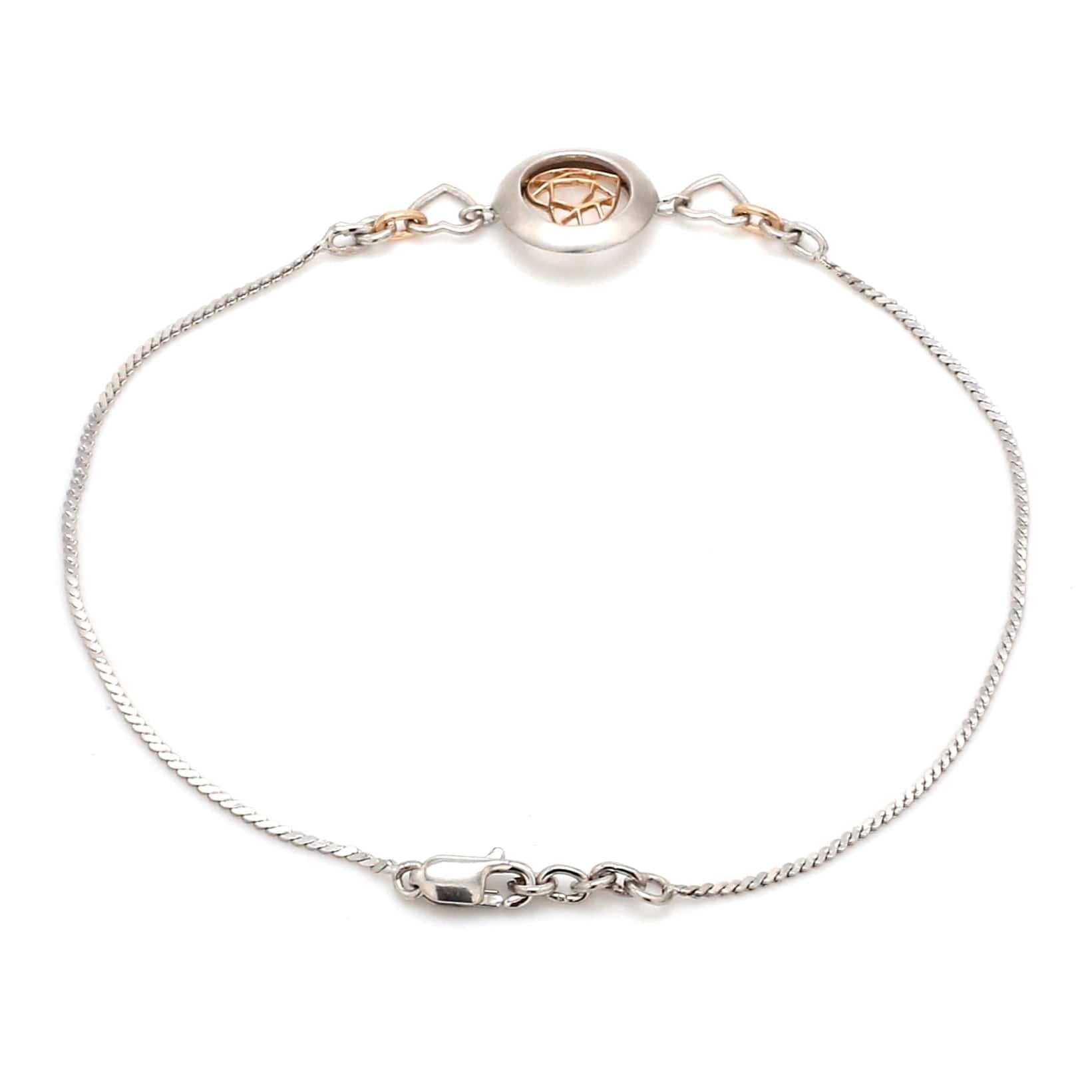 Jewelove™ Bangles & Bracelets Platinum Rose Gold Heart Bracelet for Women JL PTB 745