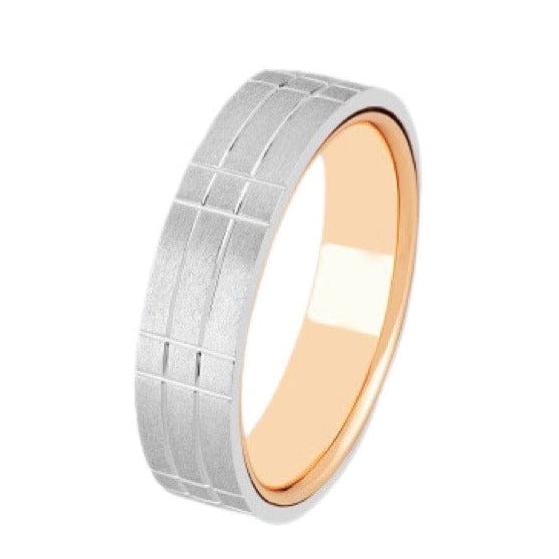 Jewelove™ Rings Men's Band only Platinum Rose Gold Ring for Men JL PT 1101