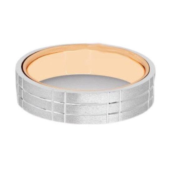 Jewelove™ Rings Men's Band only Platinum Rose Gold Ring for Men JL PT 1101