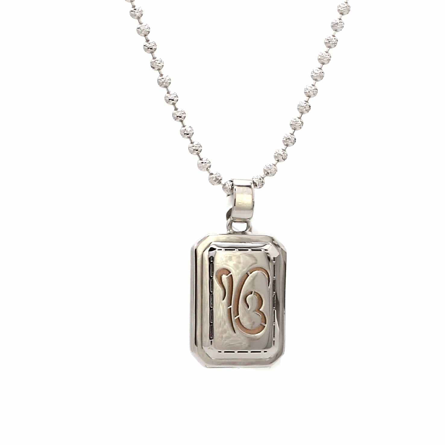 Jewelove™ Pendants Platinum Rose Gold Sikh Pendant JL PT Ik Onkar