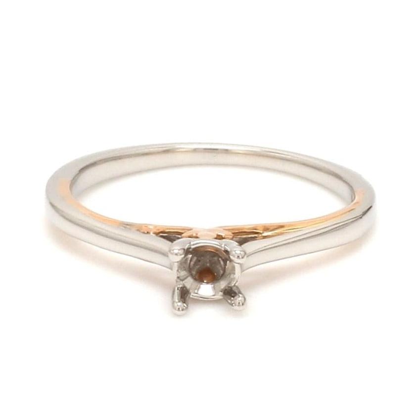 Jewelove™ Rings Women's Band only Platinum Rose Gold Solitaire Mounting JL PT 1151- M