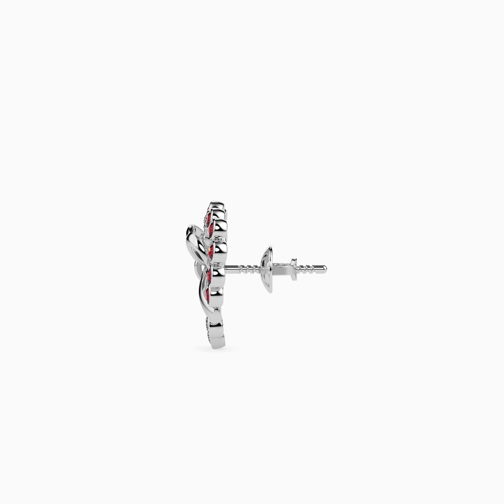 Jewelove™ Earrings Platinum Ruby & Diamond Heart Earrings JL PT E 18026