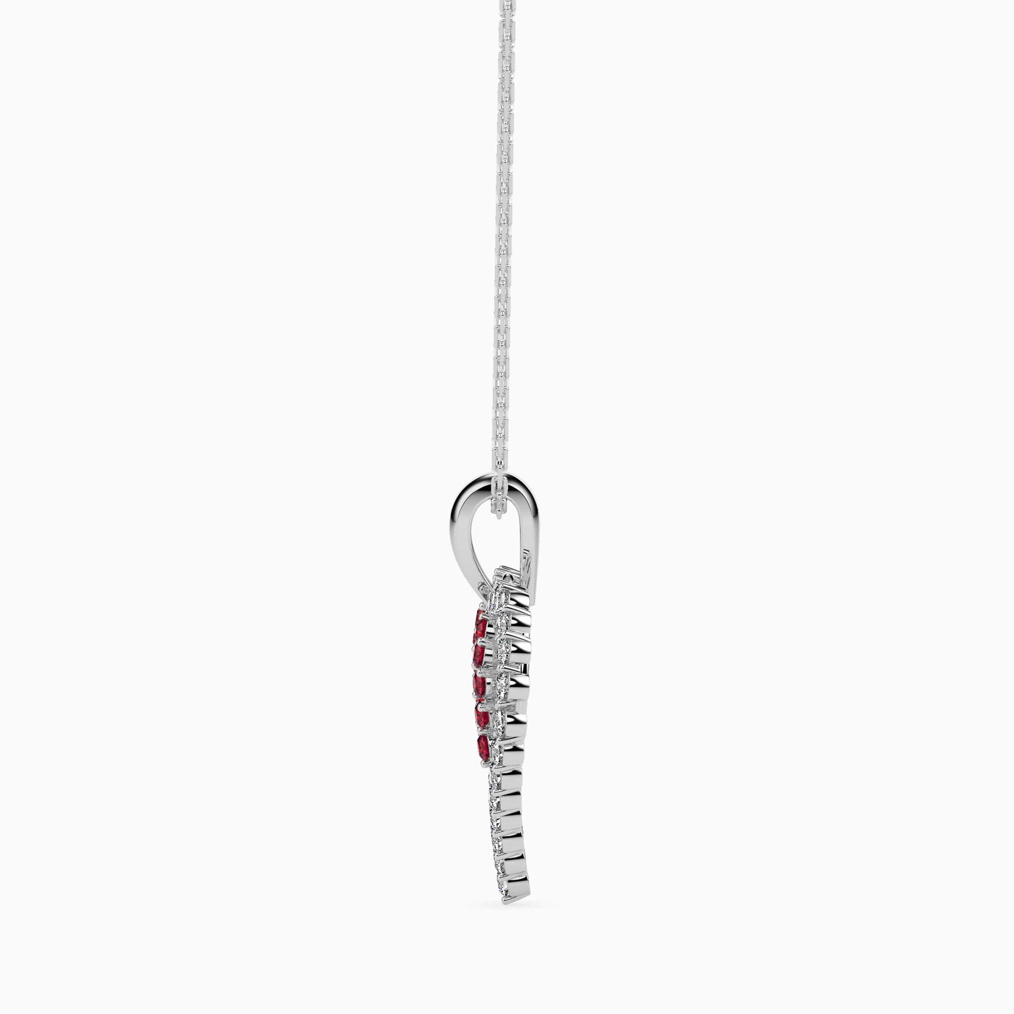 Jewelove™ Pendants Platinum Ruby Heart Pendant with Diamond for Women JL PT P 18029