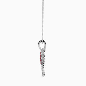 Jewelove™ Pendants Platinum Ruby Heart Pendant with Diamond for Women JL PT P 18029