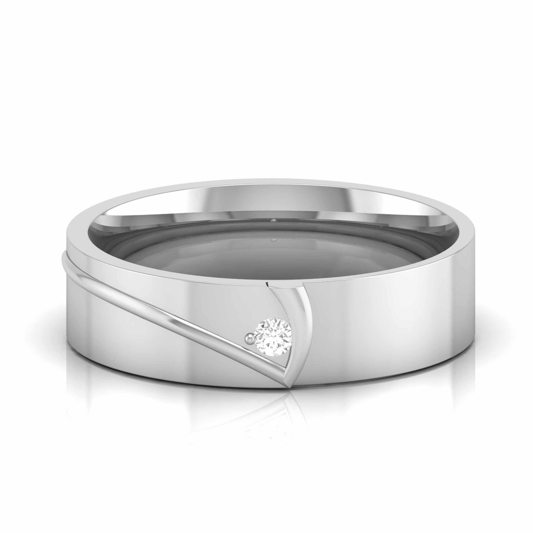 Jewelove™ Rings Platinum Single Diamond Unisex Ring JL PT CB 55