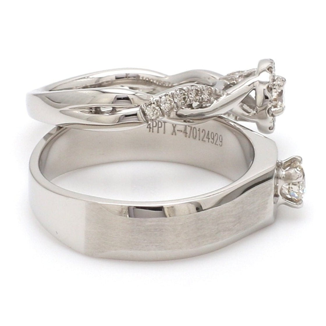 Jewelove™ Rings Platinum Solitaire Couple Rings JL PT 983