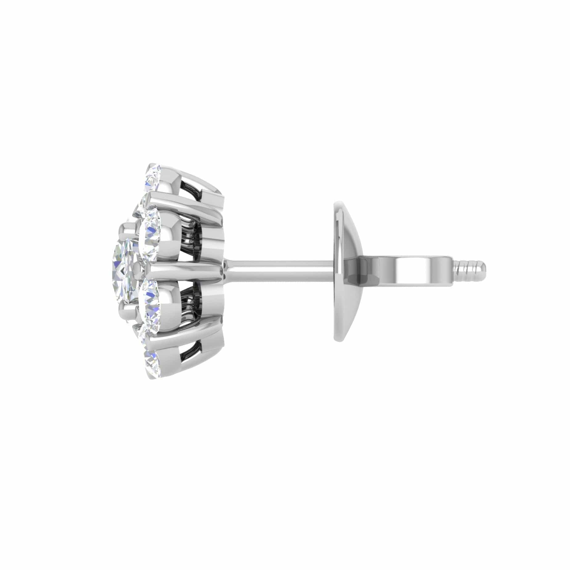 Platinum Solitaire Diamond Earrings for Women JL PT SE RD 111