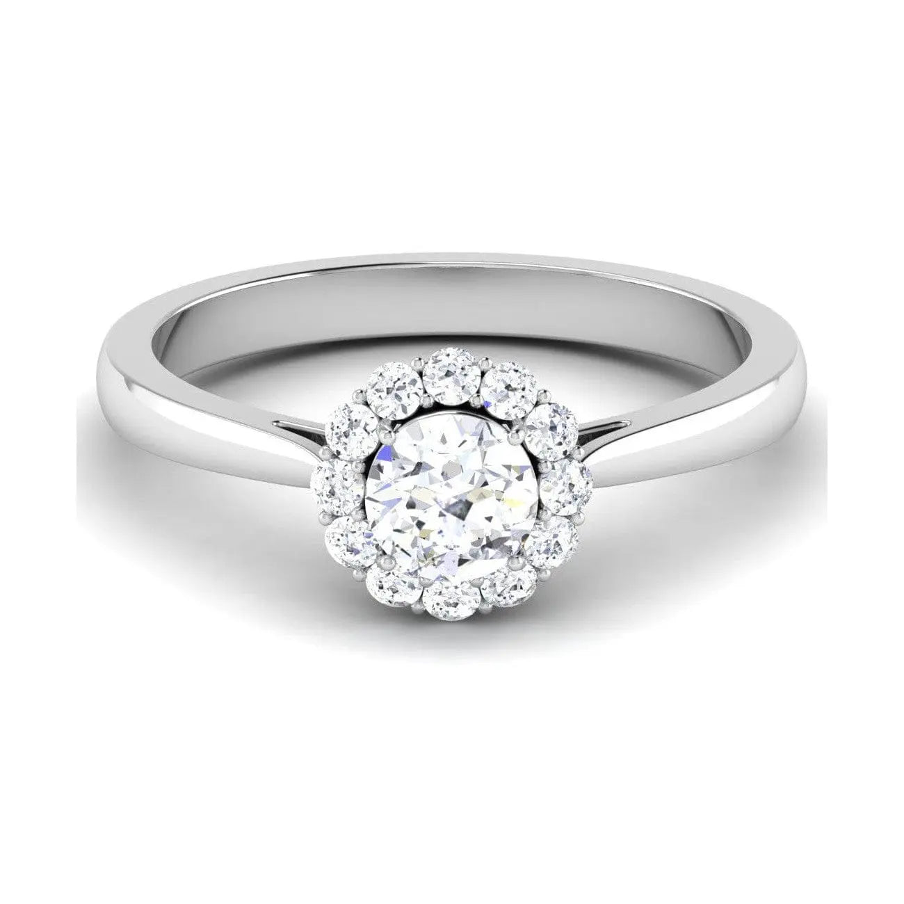 Jewelove™ Rings Platinum Solitaire Diamond Engagement Ring with Single Halo JL PT 6998