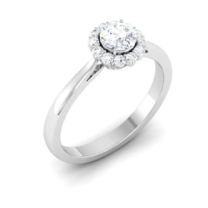 Jewelove™ Rings Platinum Solitaire Diamond Engagement Ring with Single Halo JL PT 6998