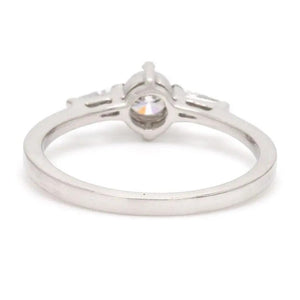 Back View of Platinum Solitaire Engagement Ring with Baguette Accents SJ PTO 265