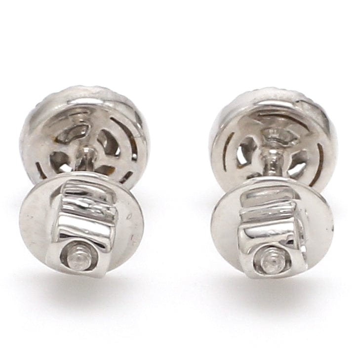 Jewelove™ Earrings SI IJ Platinum Solitaire Halo Earrings JL PT E 183