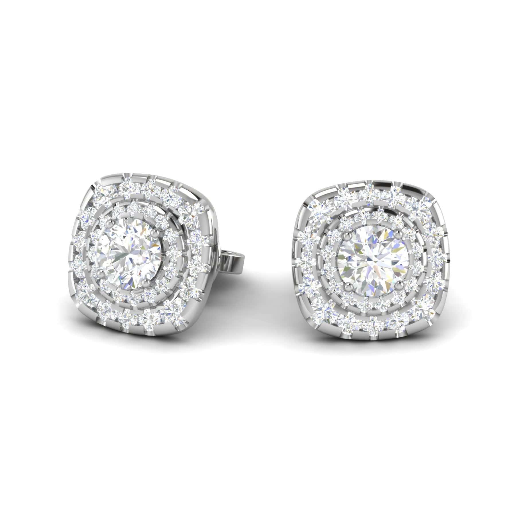 Jewelove™ Earrings VS J Platinum Solitaire Halo Earrings JL PT E SE RD 107