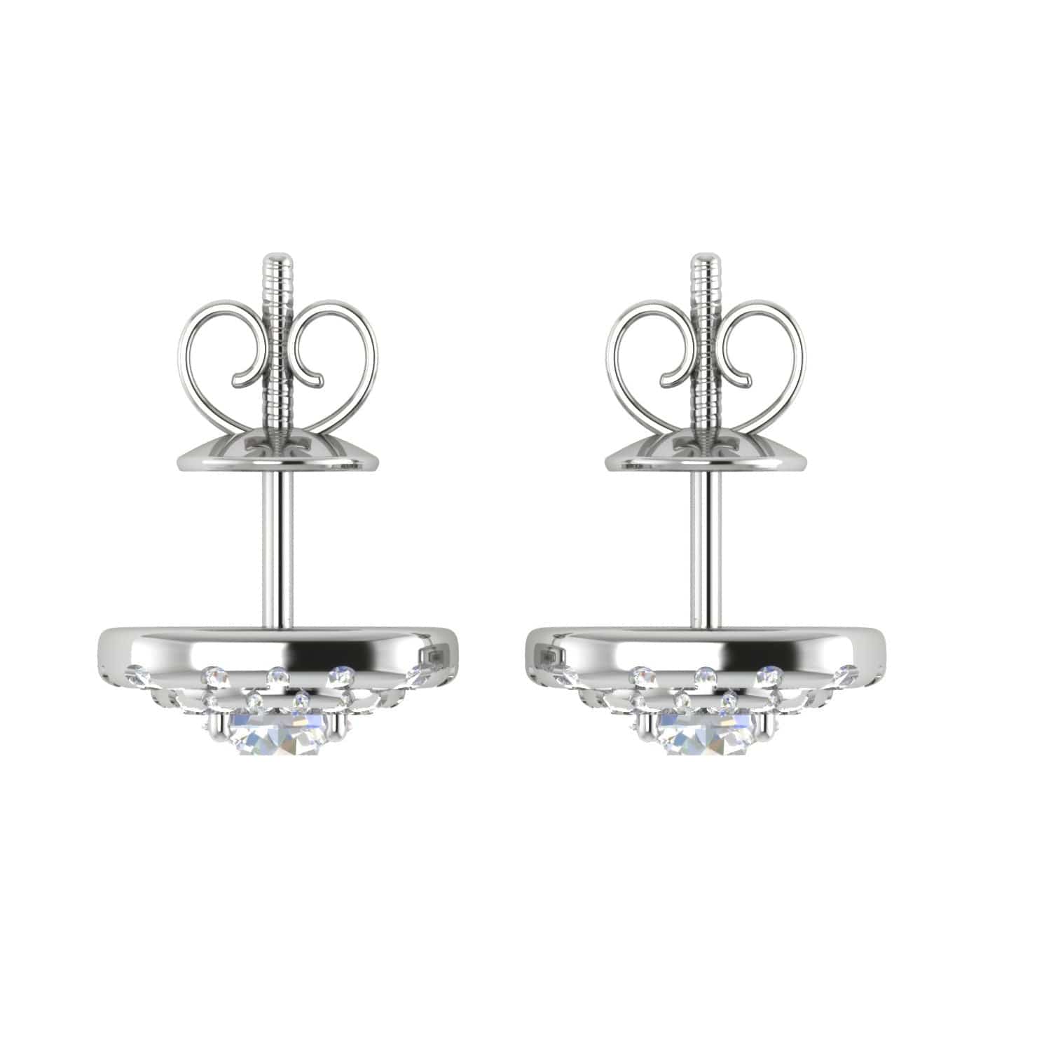 Jewelove™ Earrings VS J Platinum Solitaire Halo Earrings JL PT E SE RD 107