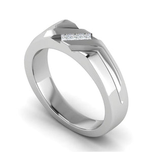 Jewelove™ Rings Men's Band only / SI IJ Platinum Unisex Ring with Diamonds JL PT MB PR 136