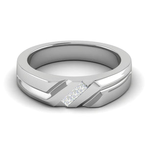 Jewelove™ Rings Women's Band only / SI IJ Platinum Unisex Ring with Diamonds JL PT MB PR 136