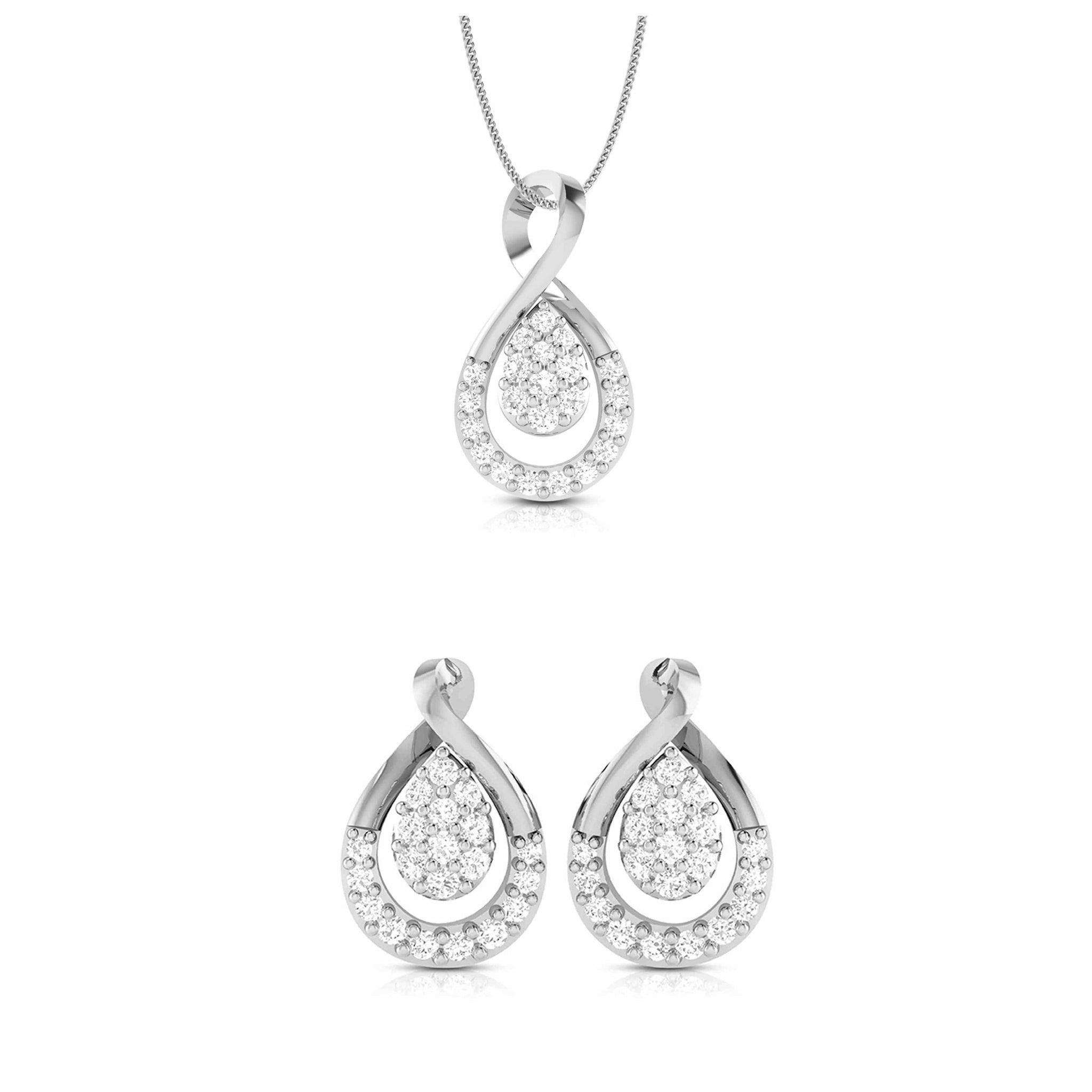 Jewelove™ Pendants & Earrings Pendant Set Platinum with Diamond Pendant Set for Women JL PT P 2429