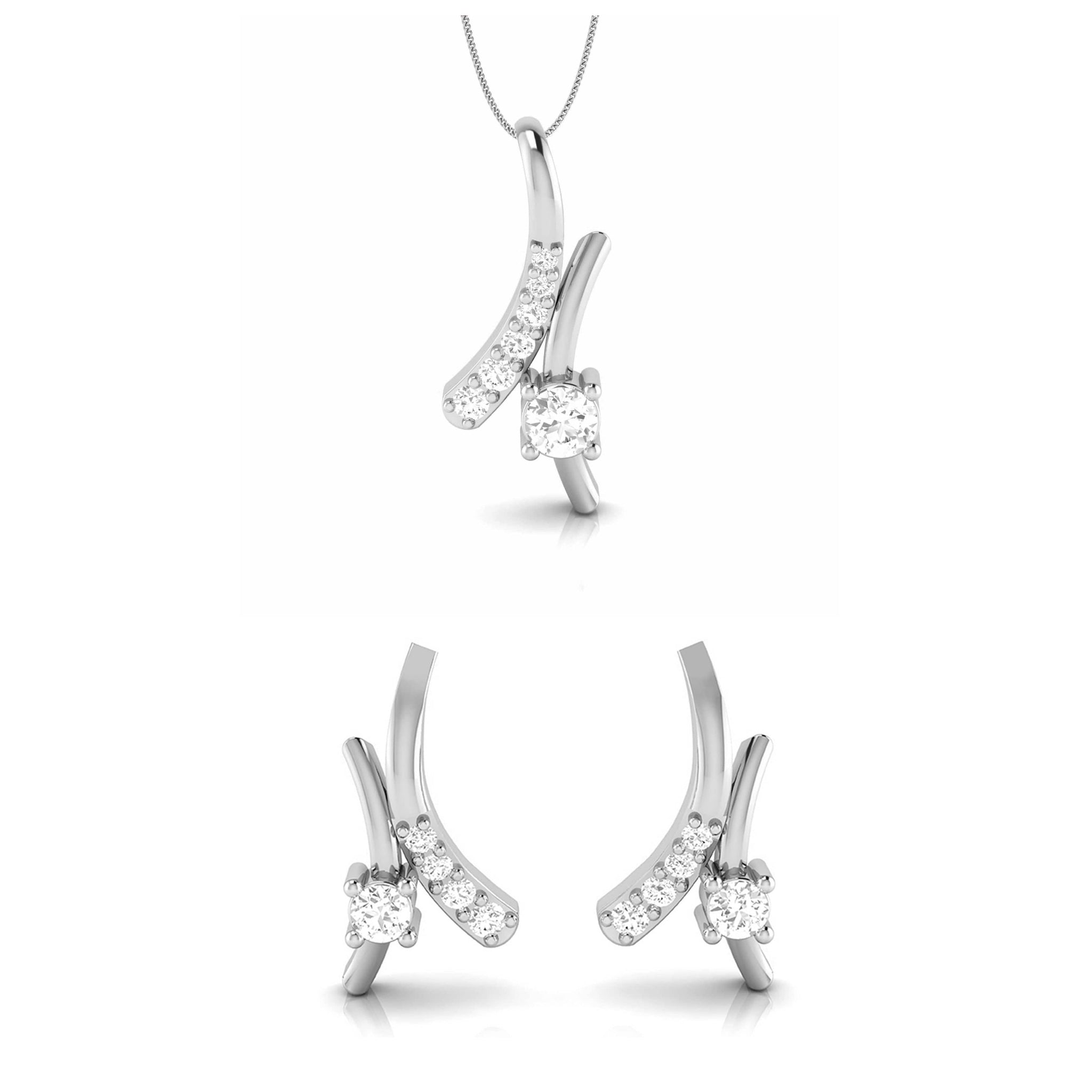 Jewelove™ Pendants & Earrings Pendant Set Platinum with Diamond Pendant Set for Women JL PT P 2430