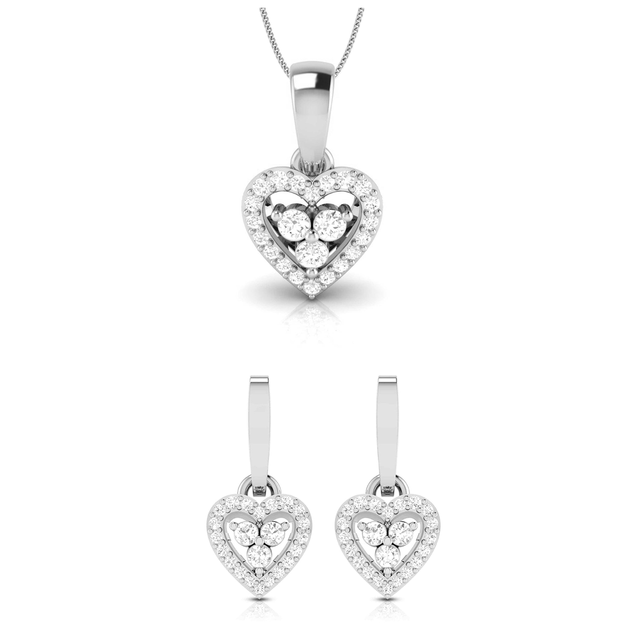 Jewelove™ Pendants & Earrings Pendant Set Platinum with Diamond Pendant Set for Women JL PT P 2437