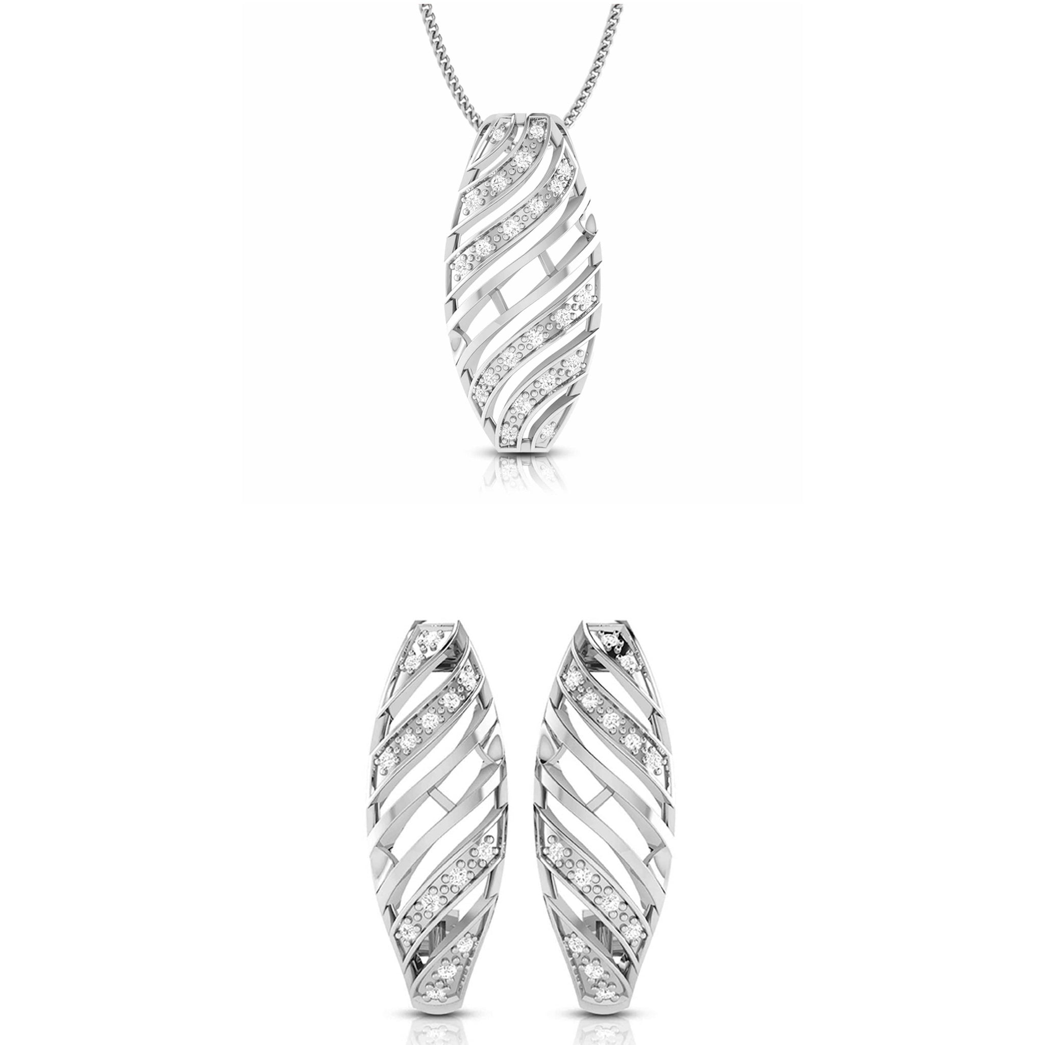 Jewelove™ Pendants & Earrings Pendant Set Platinum with Diamond Pendant Set for Women JL PT P 2439