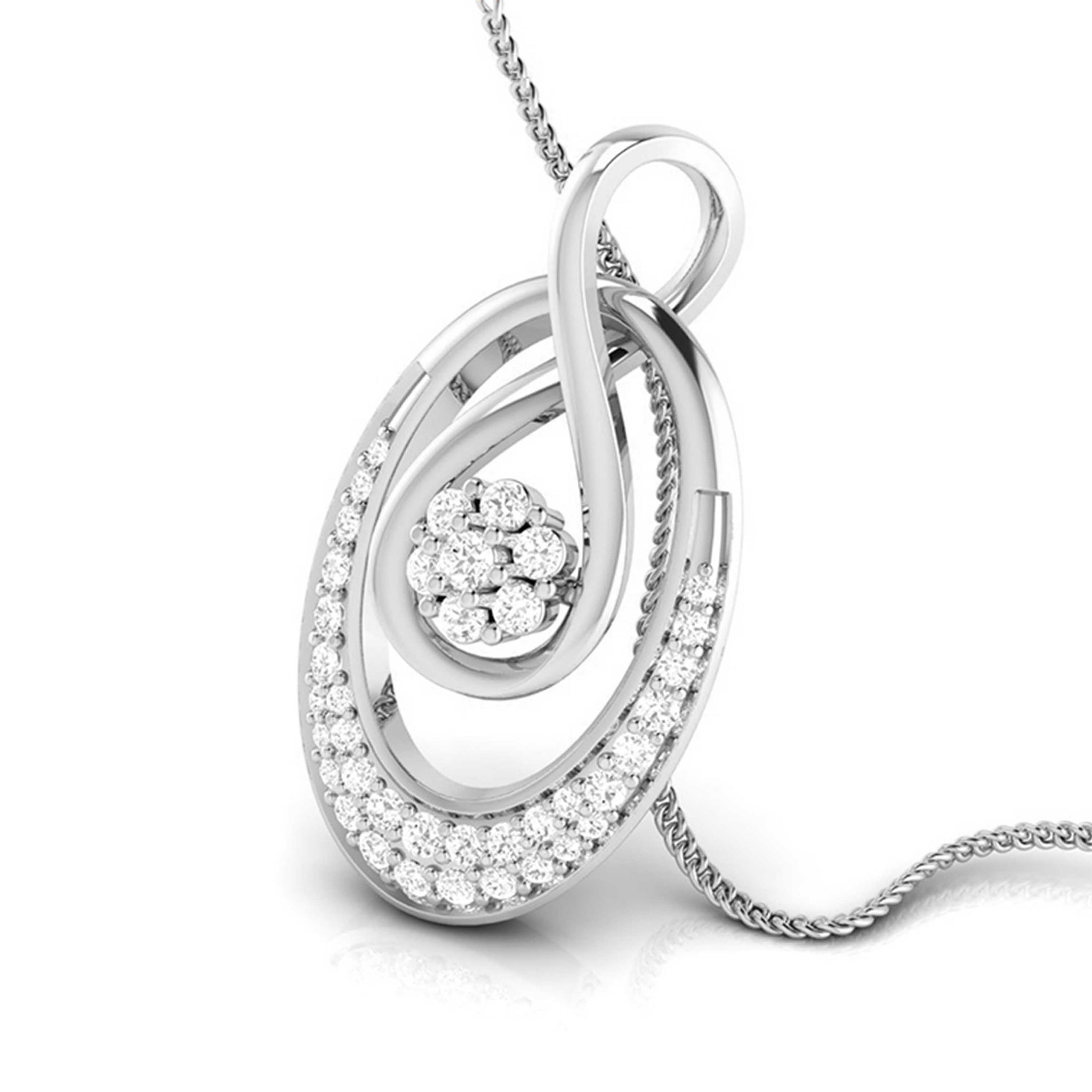 Jewelove™ Pendants & Earrings Platinum with Diamond Pendant Set for Women JL PT P 2444