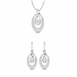 Jewelove™ Pendants & Earrings Pendant Set Platinum with Diamond Pendant Set for Women JL PT P 2444