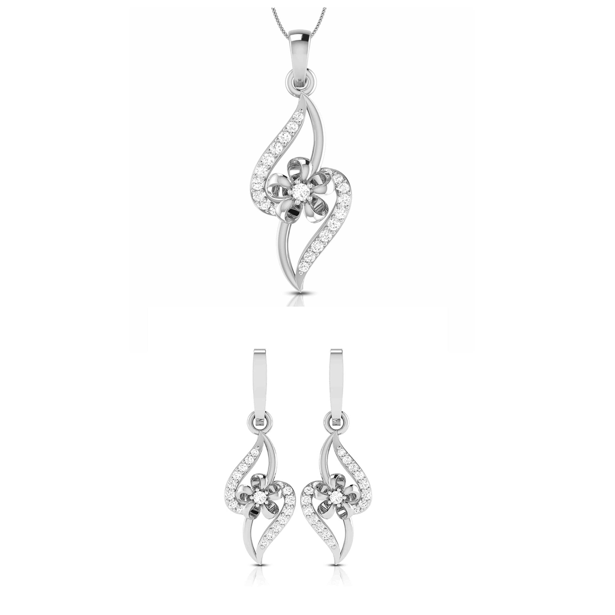 Jewelove™ Pendants & Earrings Pendant Set Platinum with Diamond Pendant Set for Women JL PT P 2446