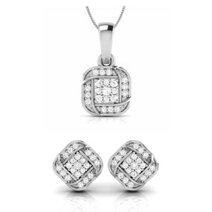 Jewelove™ Pendants & Earrings Pendant Set Platinum with Diamond Pendant Set for Women JL PT P 2455