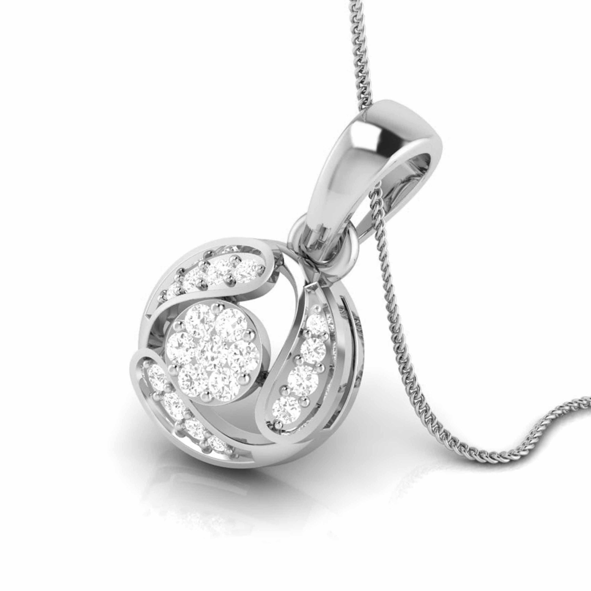 Jewelove™ Pendants & Earrings Platinum with Diamond Pendant Set for Women JL PT P 2457