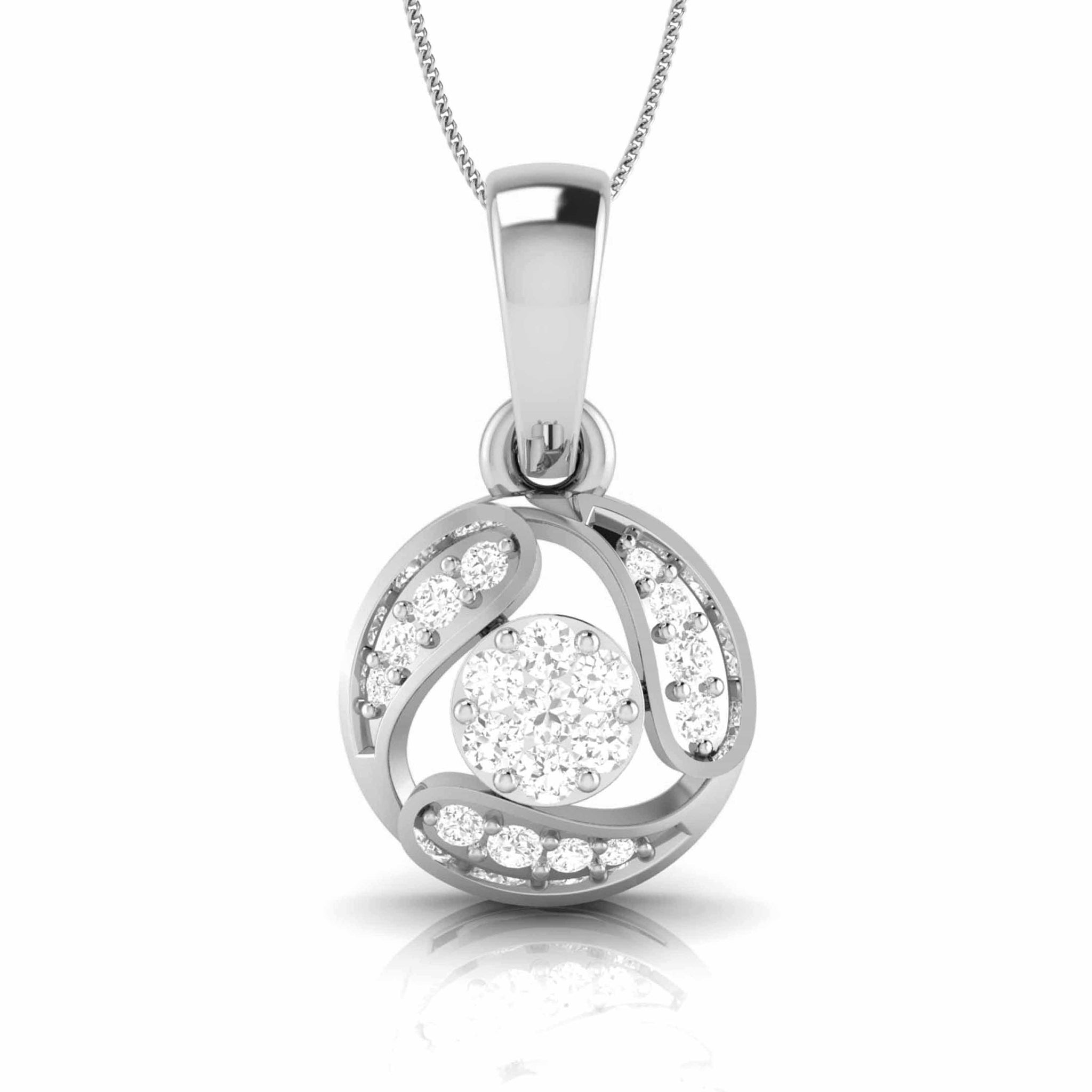 Jewelove™ Pendants & Earrings Pendant only Platinum with Diamond Pendant Set for Women JL PT P 2457