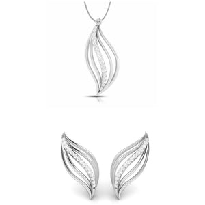 Jewelove™ Pendants & Earrings Platinum with Diamond Pendant Set for Women JL PT P NL 8500