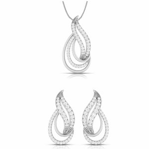 Jewelove™ Pendants & Earrings Platinum with Diamond Pendant Set for Women JL PT P NL 8504