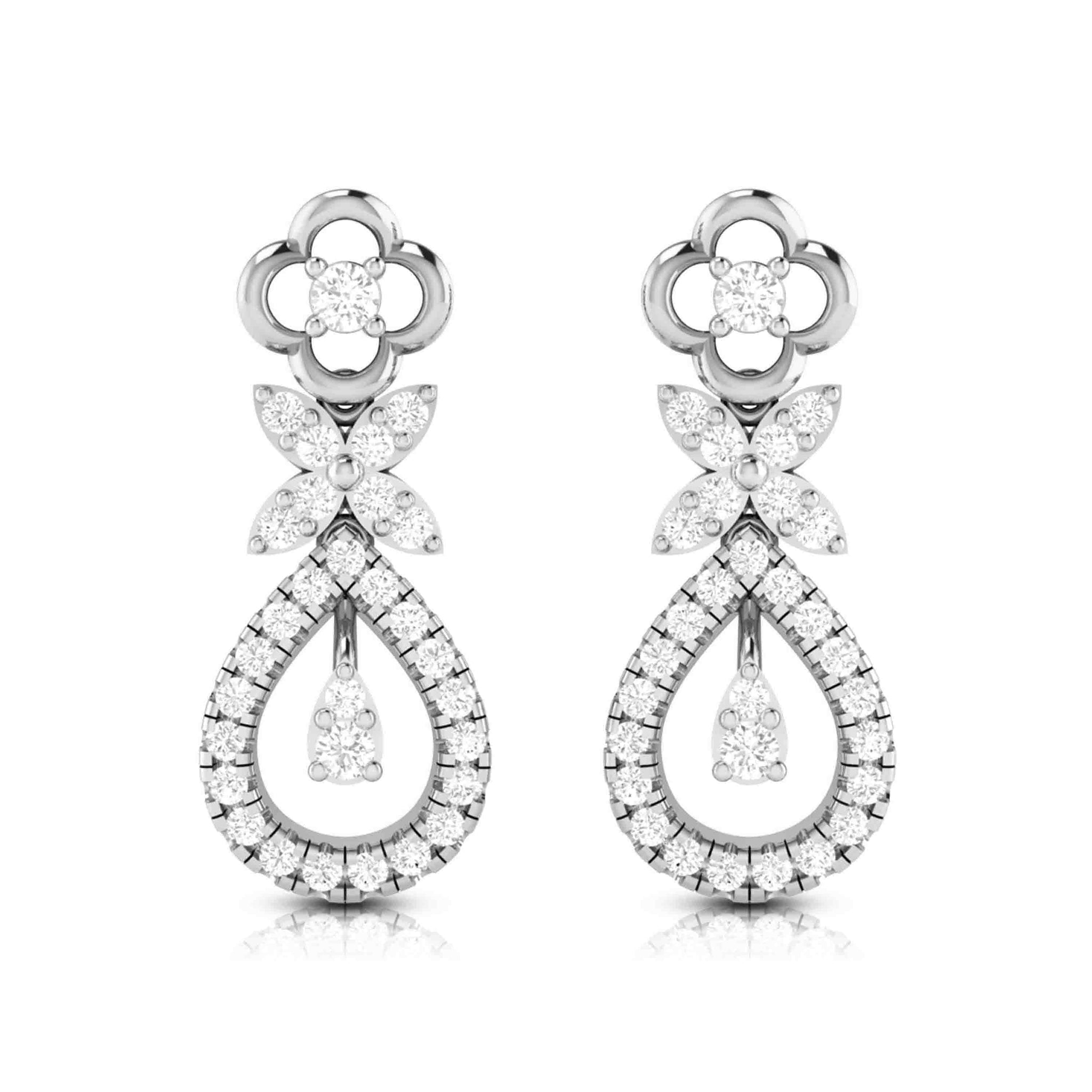 Jewelove™ Pendants & Earrings only Earrings Platinum with Diamond Pendant Set JL PT P 2