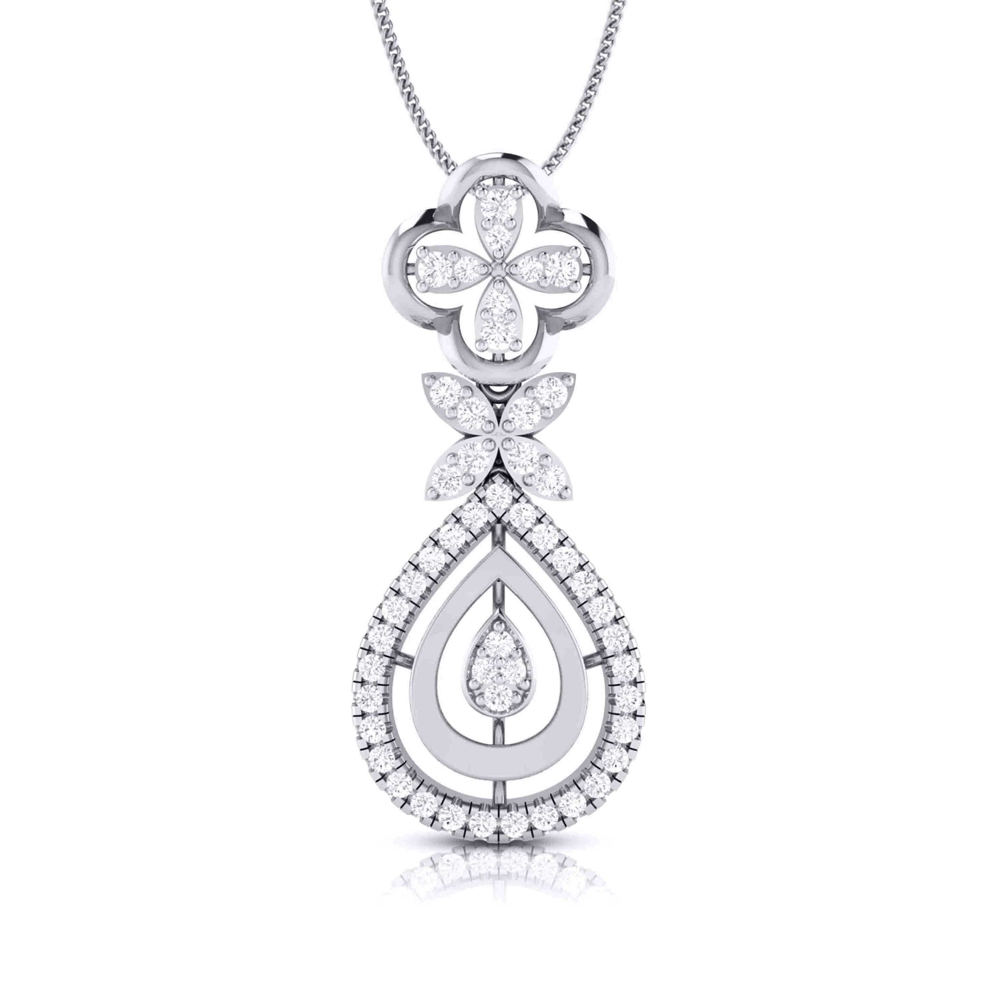 Jewelove™ Pendants & Earrings only Pendant Platinum with Diamond Pendant Set JL PT P 2