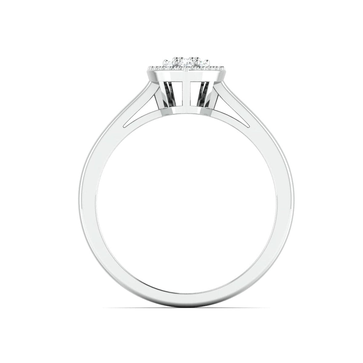 Jewelove™ Rings Pressure-set Solitaire Look Pear Shape Platinum Ring with Diamonds for Women JL PT 972