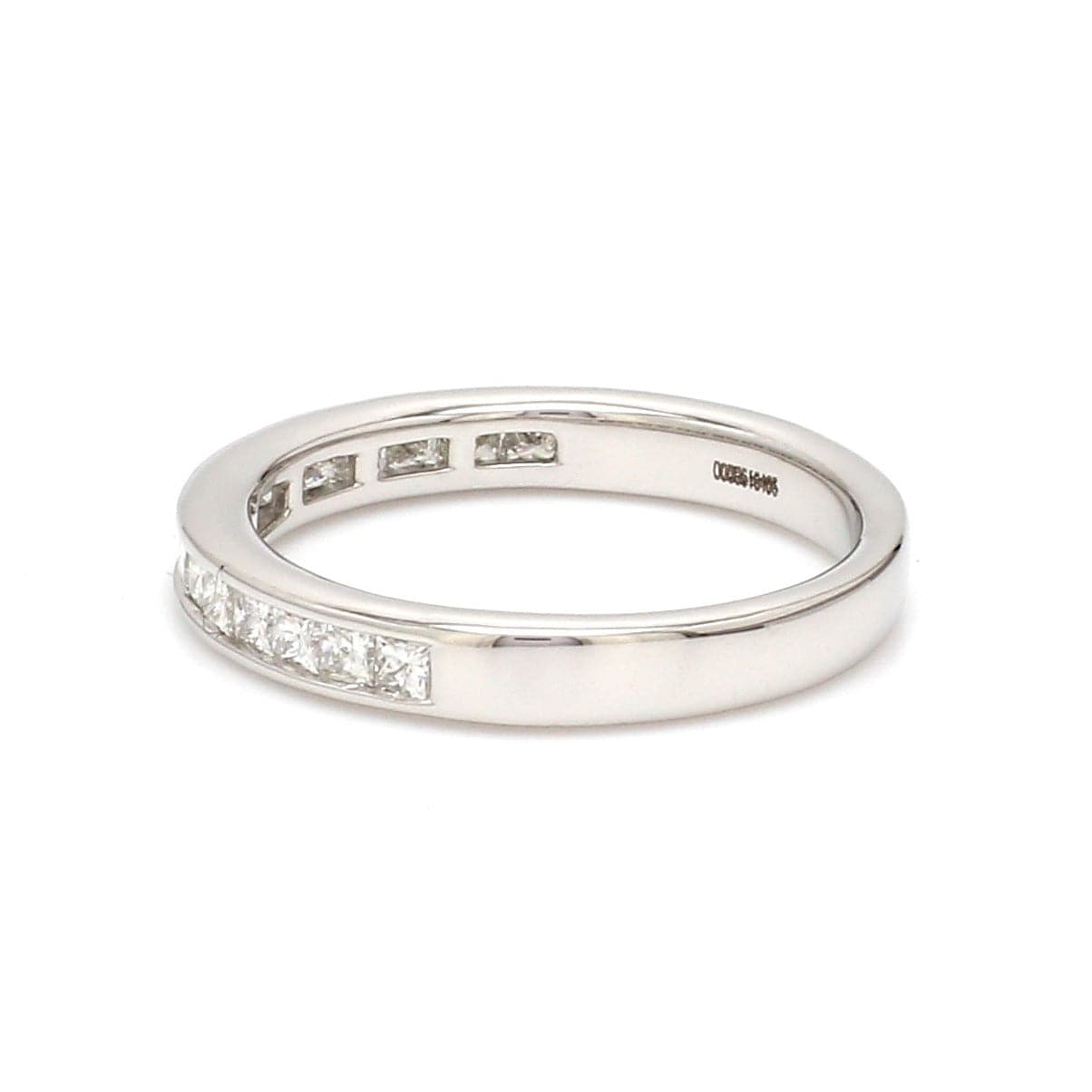 Jewelove™ Rings VS-SI GH / Women's Band only Princess Cut Diamond Platinum Half Eternity Wedding Band for Women JL PT 1005