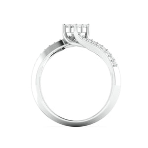 Jewelove™ Rings Women's Band only Princess Cut Solitaire-look Platinum Engagement Ring for Women JL PT 1010