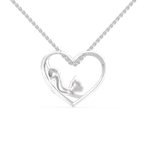 Jewelove™ Pendants Prowling Cat Platinum Diamond Heart Pendant for Women JL PT P 1279