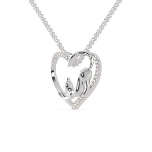 Jewelove™ Pendants Prowling Cat Platinum Diamond Heart Pendant for Women JL PT P 1279