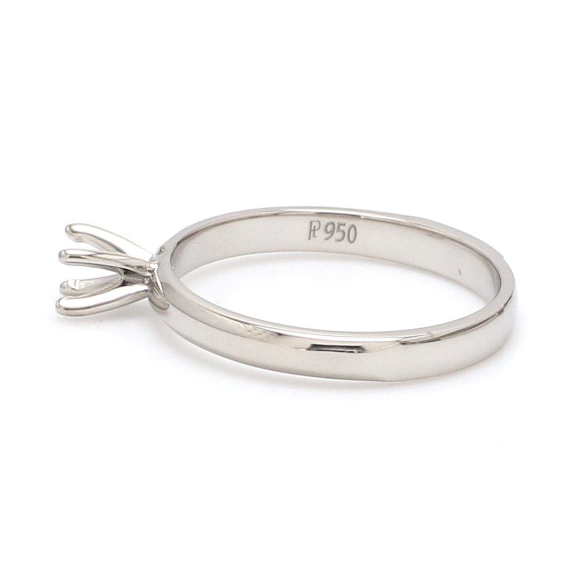 Jewelove™ Rings Women's Band only Ready to Ship - 4 Prong Platinum Mounting for Solitaire JL PT 673-M, Ring Size 10