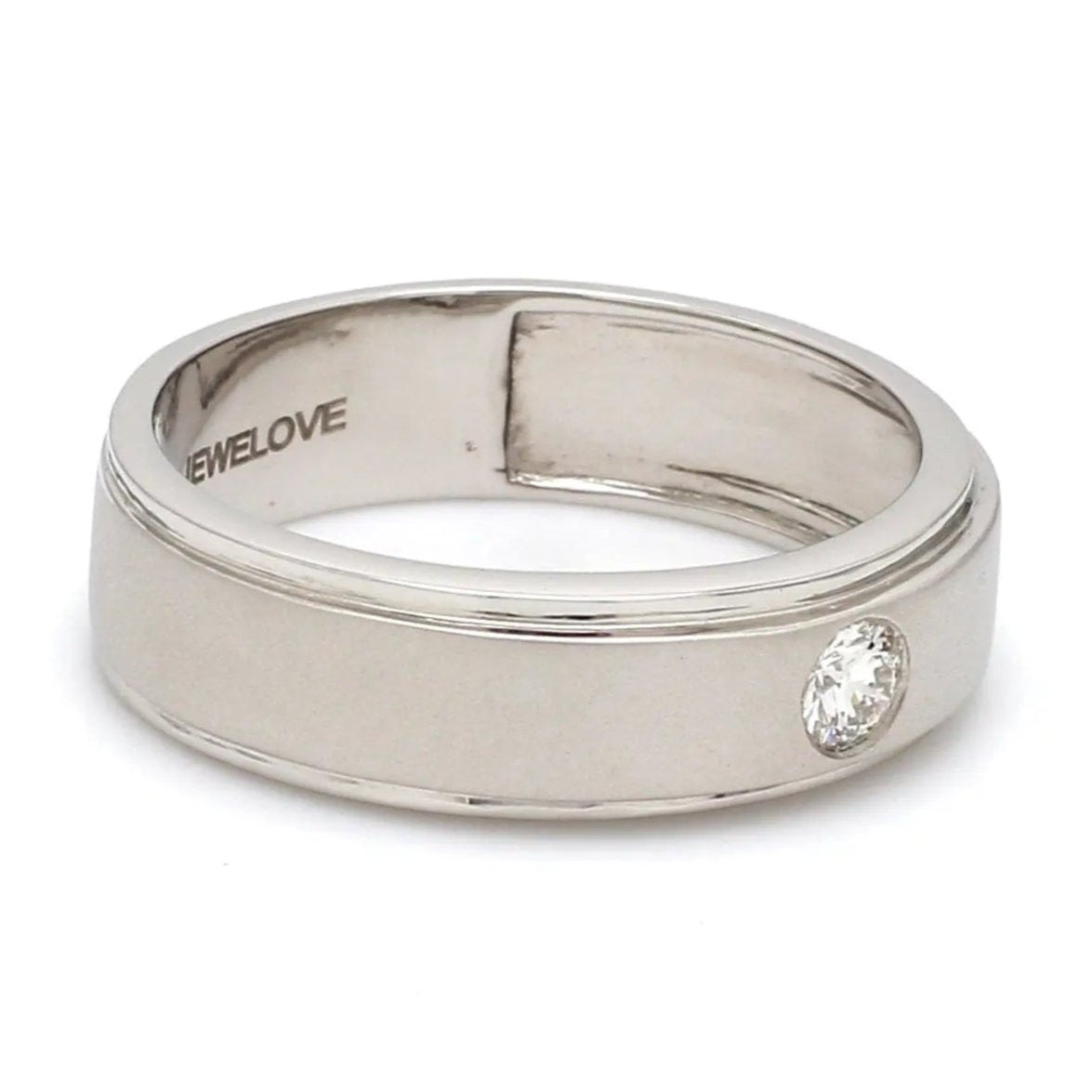 Side View of Classic Platinum Solitaire Love Bands for Men SJ PTO 101