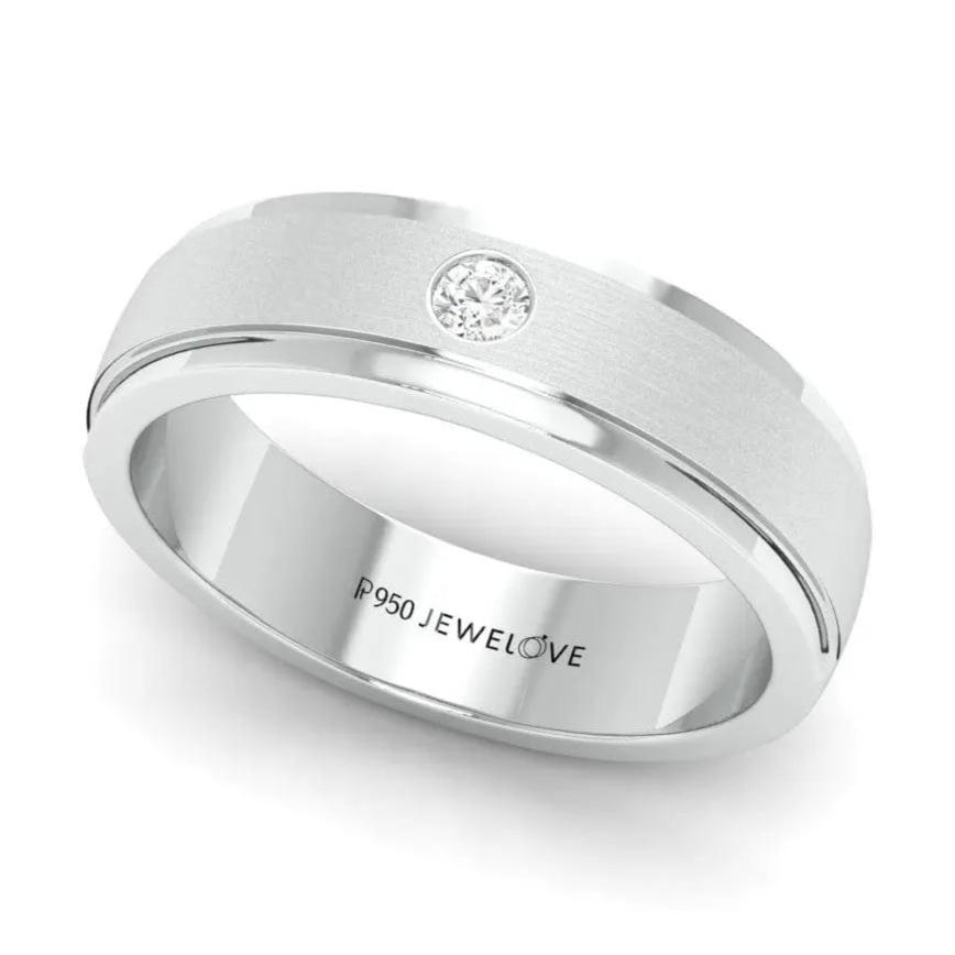 Jewelove™ Rings Ready to Ship - Platinum Solitaire Love Bands SJ PTO 101-A Sizes 10.5, 12, 24