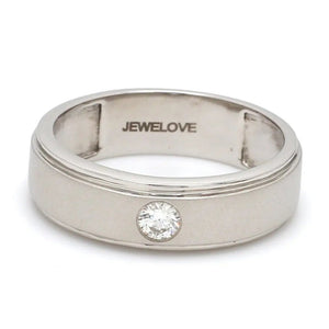 Front View of Classic Platinum Solitaire Love Bands for Men SJ PTO 101