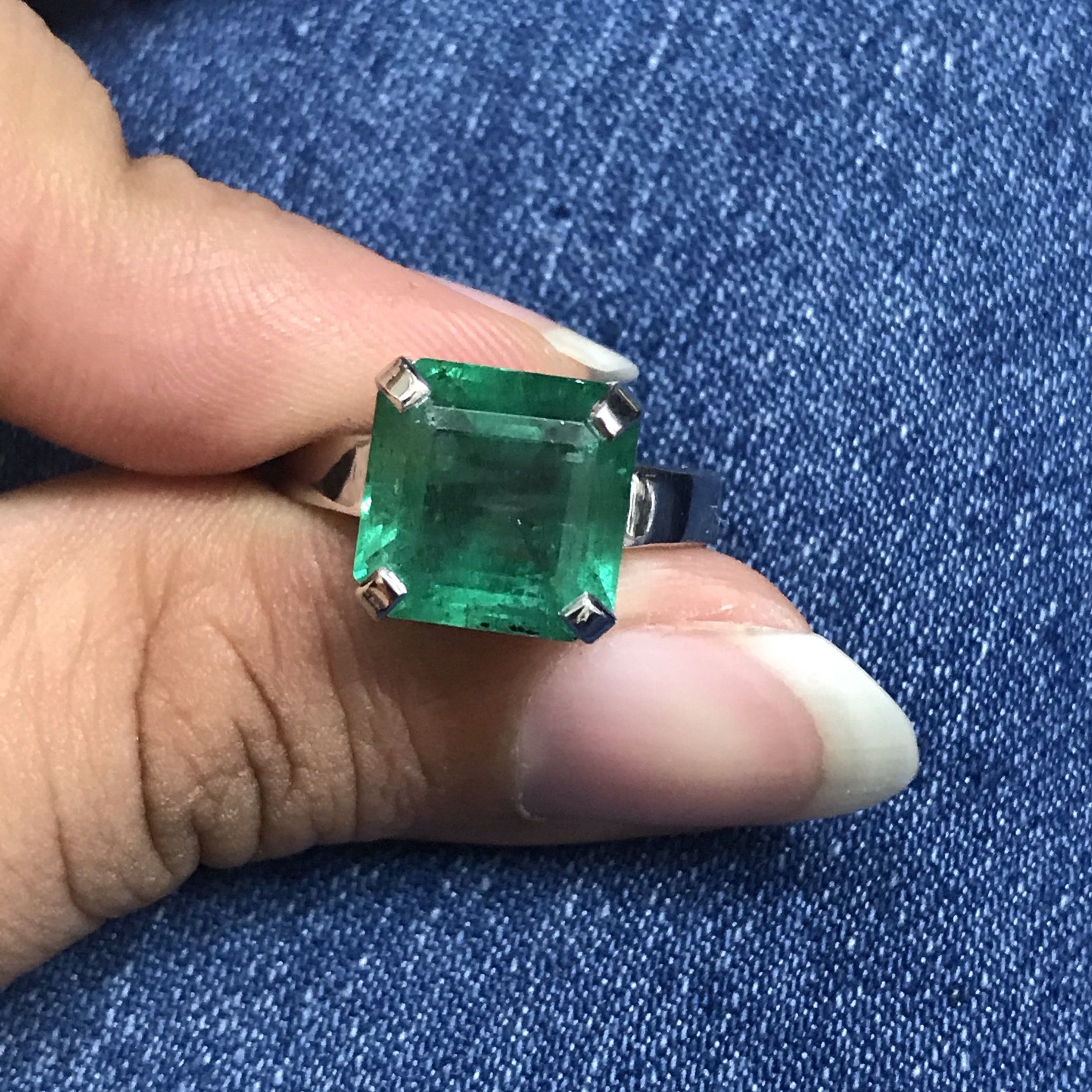 Vintage Fine Jewellery Second Hand 14ct Yellow Gold Sapphire and Emerald  Dress Ring, Dated Birmingham 1973 at John Lewis & Partners