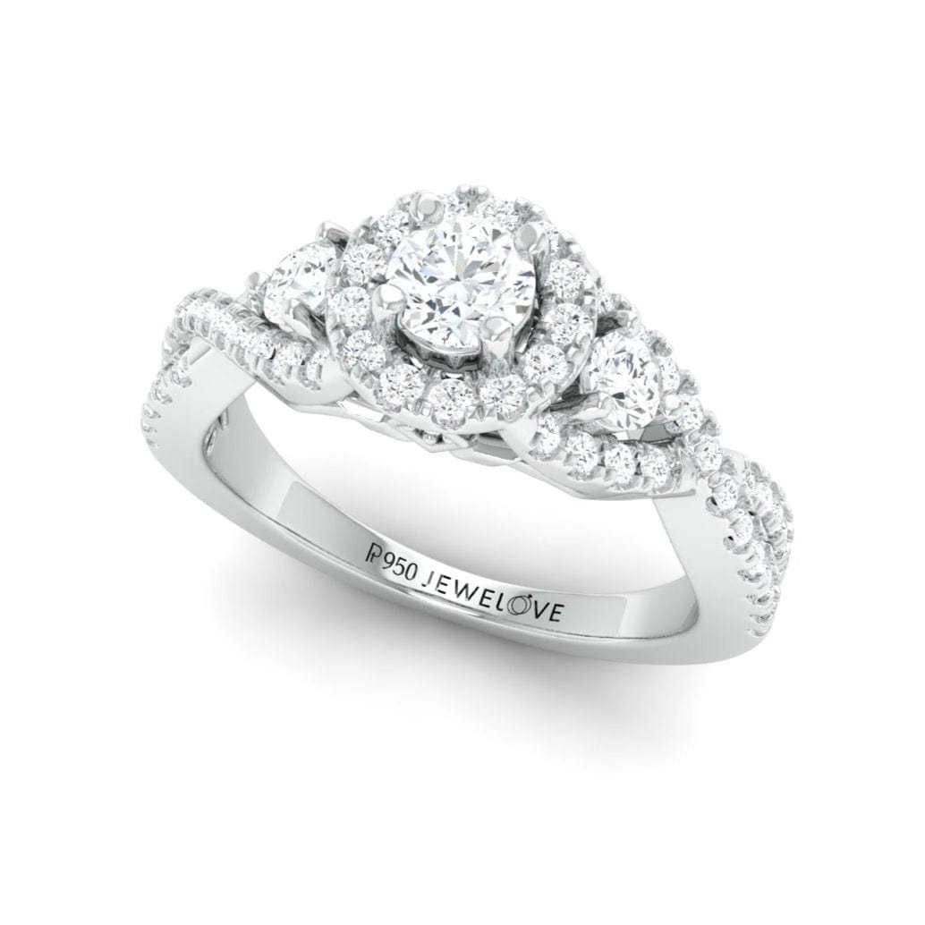 Jewelove™ Rings Women's Band only / J VS Ready to Ship - Ring Size 12, Designer 30-Pointer Platinum Solitaire Ring with Diamonds JL PT 982