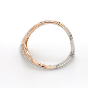 Jewelove™ Rings Women's Band only Ready to Ship - Ring Size 12, Designer V -shape Platinum & Rose Gold Cocktail Ring for Women JL PT 967