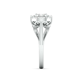 Jewelove™ Rings Women's Band only Ready to Ship - Ring Size 12, Platinum Cocktail Engagement Ring with Oval Cut Solitaire-Look for Women JL PT 1008