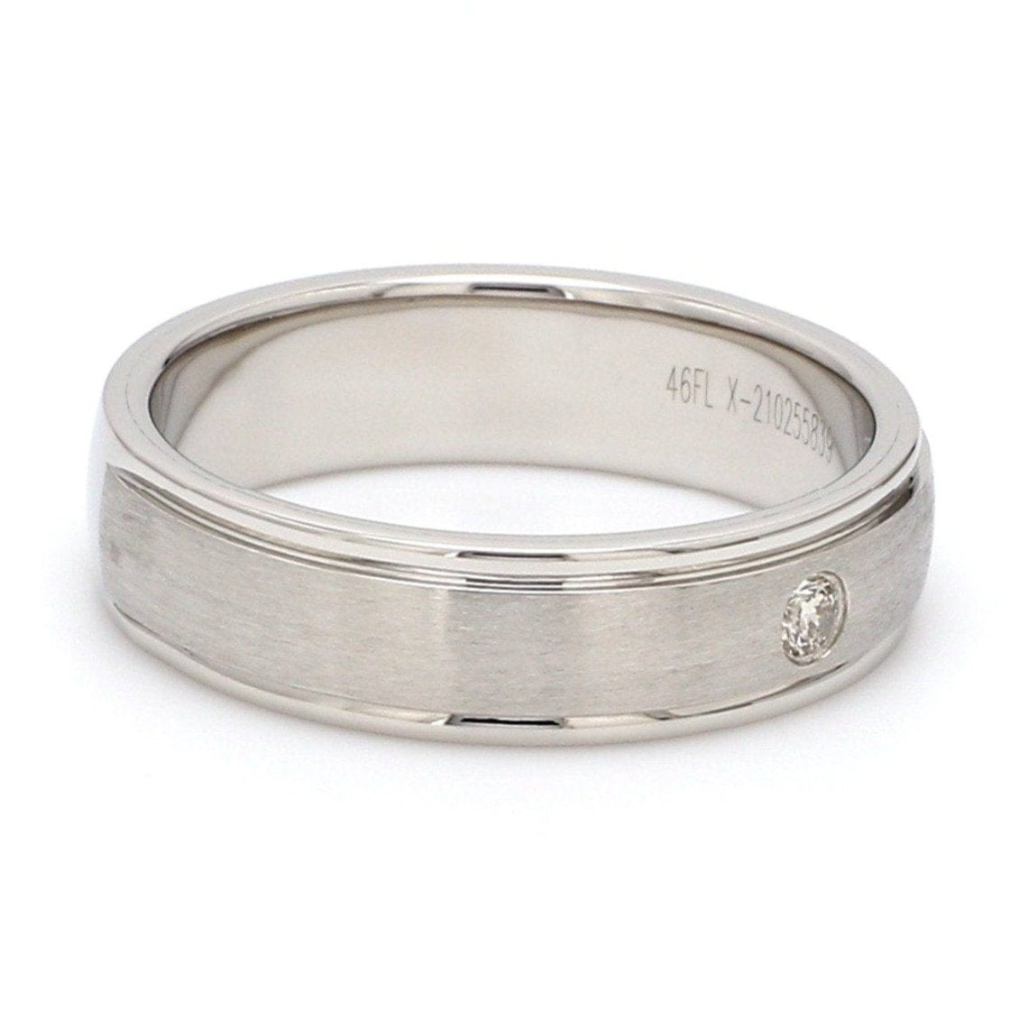 Jewelove™ Rings Ready to Ship - Ring Size 21, Single Diamond Platinum Band for Men with Matte Finish JL PT 668