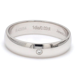 Front View of Single Diamond Platinum Love Bands for Men JL PT 630