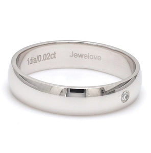 Side View of Single Diamond Platinum Love Bands for Men JL PT 630